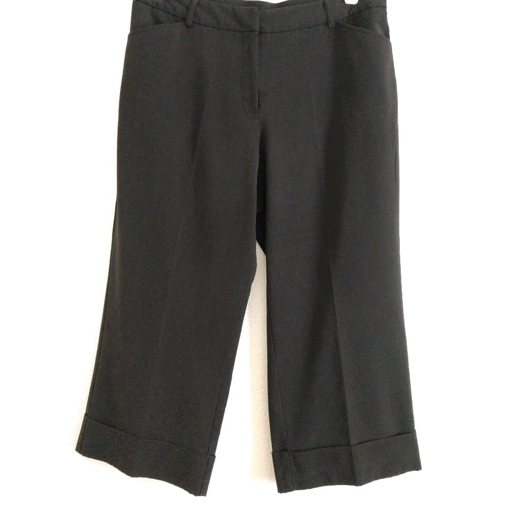 Briggs Trousers Black Cropped Cuffed Size 12